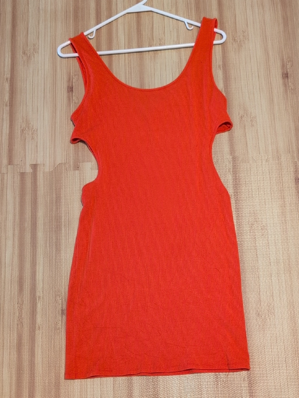 Sleeveless Orange Cutout Mini Dress